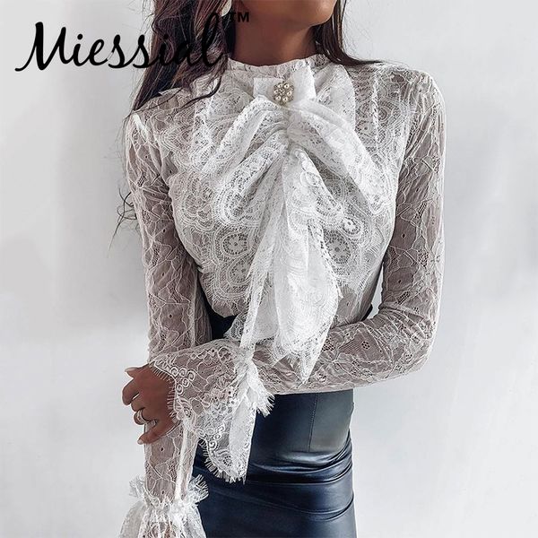 miessial white lace transparent bow vintage blouse shirt women long sleeve elegant blouse female spring shirt ladies office
miessial white lace transparent bow vintage blouse shirt women long sleeve elegant blouse female spring shirt ladies office
