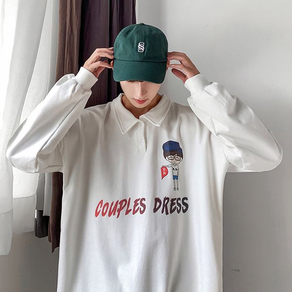 men's sweatshirt 2019 autumn and winter new loose solid color cartoon print sweatshirt youth personality fashion men's wear, Black
men's sweatshirt 2019 autumn and winter new loose solid color cartoon print sweatshirt youth personality fashion men's wear, Black