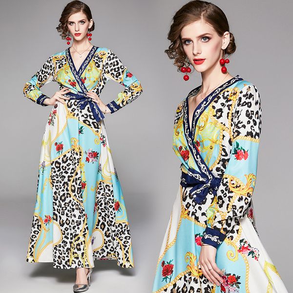 luxury vintage runway dress long sleeve elegant printed party prom v-neck ladies designer plus size dresses spring autumn vestidos, Black;gray
luxury vintage runway dress long sleeve elegant printed party prom v-neck ladies designer plus size dresses spring autumn vestidos, Black;gray