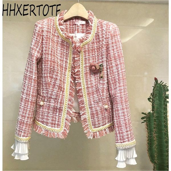 2019 autumn winter pink plaid women tweed overcoat tassel beading long sleeve jacket coat fashion coats, Black;brown
2019 autumn winter pink plaid women tweed overcoat tassel beading long sleeve jacket coat fashion coats, Black;brown
