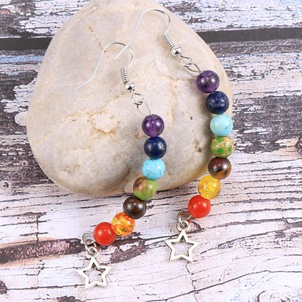 7 chakra earring colorful natural stone beads dangle earrings health yogo om stars pendant drop earring 2020 fashion women gift, Silver
7 chakra earring colorful natural stone beads dangle earrings health yogo om stars pendant drop earring 2020 fashion women gift, Silver