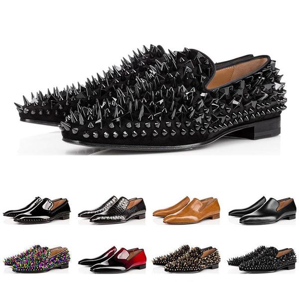 ashion designer mens shoes loafers black red spike patent leather slip on dress wedding flats bottoms shoe for business party size 39-47
ashion designer mens shoes loafers black red spike patent leather slip on dress wedding flats bottoms shoe for business party size 39-47