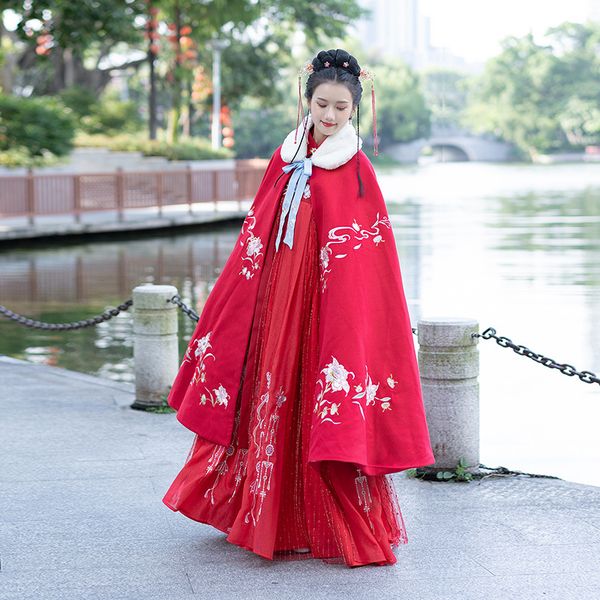 autumn and winter mantle women's antique style embroidery coat long brushed and thick warm cloak chinese clothing woolen immorta, Black;red
autumn and winter mantle women's antique style embroidery coat long brushed and thick warm cloak chinese clothing woolen immorta, Black;red