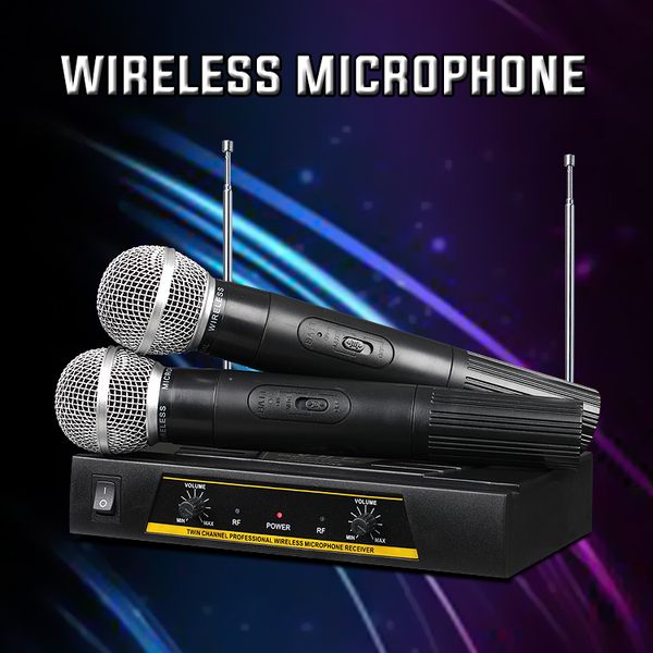 Беспроводная микрофонная система с двухканальным портативным караоке-микрофоно
Беспроводная микрофонная система с двухканальным портативным караоке-микрофоно