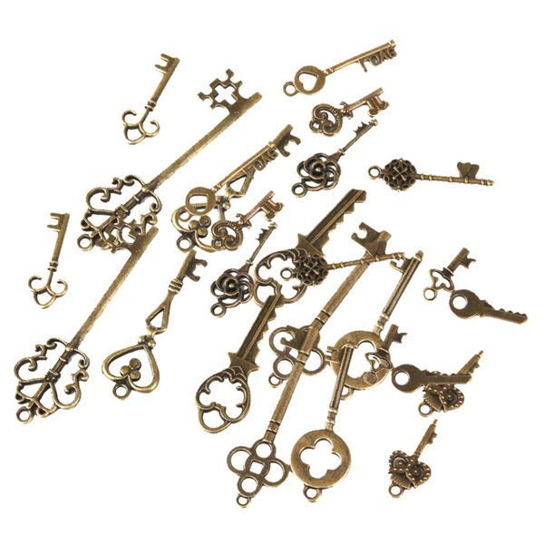 26 pieces retro mixed key shape charms antique bronze alloy pendants findings craft, Silver
26 pieces retro mixed key shape charms antique bronze alloy pendants findings craft, Silver