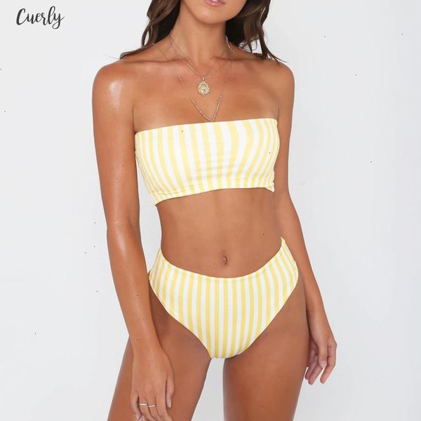 2020 yellow striped strapless bandeau biquini cut high waist swim bathing suit polyester swimsuit swimwear women bikini, White;black
2020 yellow striped strapless bandeau biquini cut high waist swim bathing suit polyester swimsuit swimwear women bikini, White;black