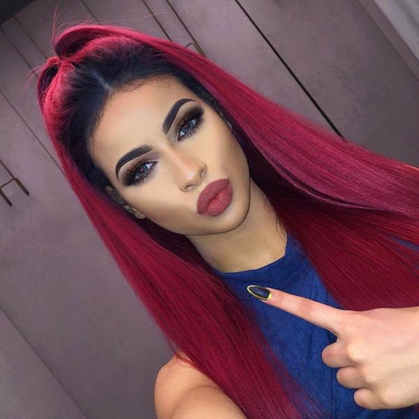 12a human hair lace front wigs ombre burgundy color brazilian remy hair straight with preplucked bleached knots natural hairline, Black;brown
12a human hair lace front wigs ombre burgundy color brazilian remy hair straight with preplucked bleached knots natural hairline, Black;brown
