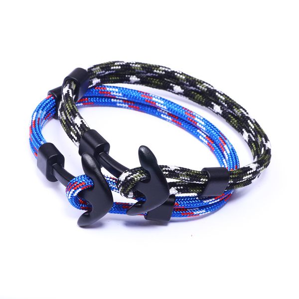 new arrival fashion punk style black anchor bracelet handmade polyester cord chain for men casual personality metal sports hooks bangle gift, Golden;silver
new arrival fashion punk style black anchor bracelet handmade polyester cord chain for men casual personality metal sports hooks bangle gift, Golden;silver