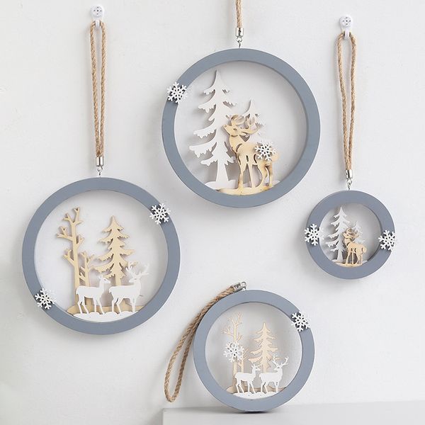 2019 diy wood decoration christmas round elk ornaments pendant christmas wall hanging ornaments decorations for home
2019 diy wood decoration christmas round elk ornaments pendant christmas wall hanging ornaments decorations for home