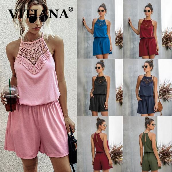 vitiana women casual playsuit for womens summer 2020 female sleeveless hollow out black rompers woman pink beach playsuits, Black;white
vitiana women casual playsuit for womens summer 2020 female sleeveless hollow out black rompers woman pink beach playsuits, Black;white