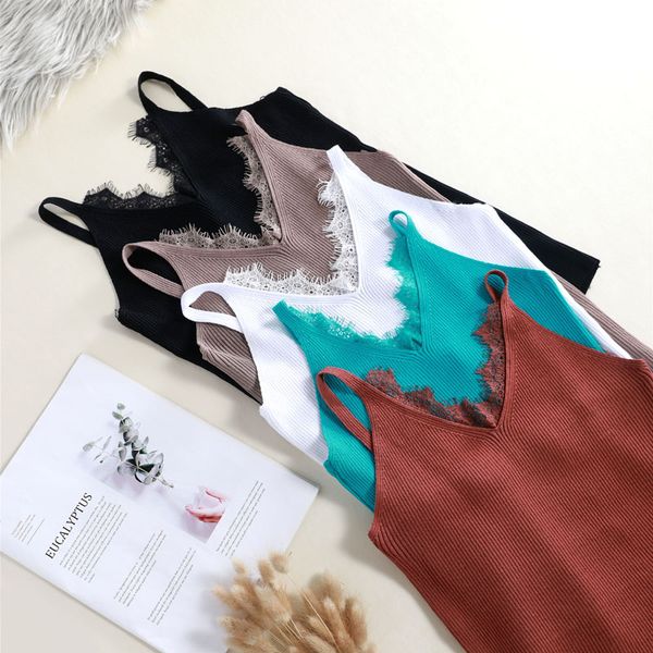 chic summer lace knit tank women girls camisole v-neck sleeveless t shirt short female basic camis solid knitwear, White
chic summer lace knit tank women girls camisole v-neck sleeveless t shirt short female basic camis solid knitwear, White