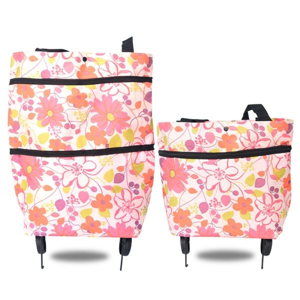 floral folding shopping bag reusable tote travel handbag shoulder with wheel large capacity
floral folding shopping bag reusable tote travel handbag shoulder with wheel large capacity