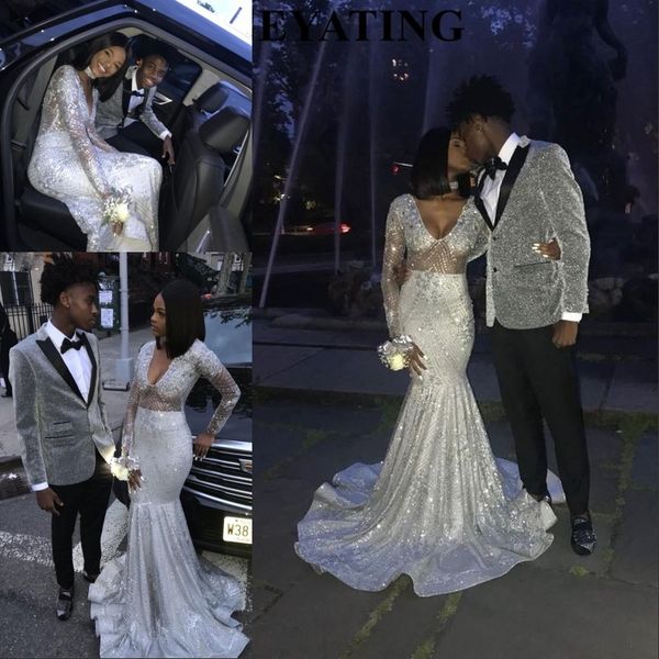 bling sequins silver long sleeves mermaid prom dresses 2020 v-neck black girls graduation party gowns long gala dress evening dress
bling sequins silver long sleeves mermaid prom dresses 2020 v-neck black girls graduation party gowns long gala dress evening dress