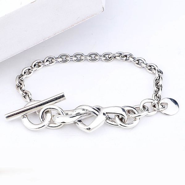 original knotted heart heart-embellished t-clasp link bracelet bangle fit 925 sterling silver bead charm europe diy jewelry, Golden;silver
original knotted heart heart-embellished t-clasp link bracelet bangle fit 925 sterling silver bead charm europe diy jewelry, Golden;silver
