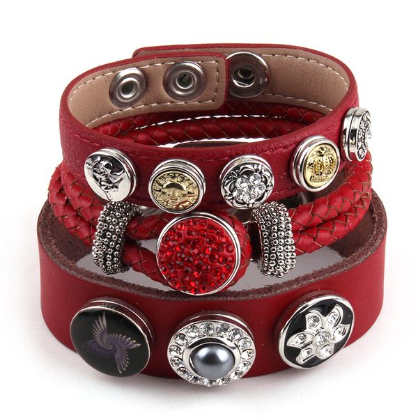 new arrival fashion 3pc/set metal button red leather bracelets for women leather wrap bracelet, Golden;silver
new arrival fashion 3pc/set metal button red leather bracelets for women leather wrap bracelet, Golden;silver