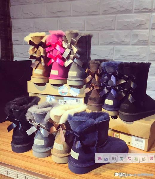 2017 australian sheepskin one snow winter boots short cashmere women's boots ribbon boots snow ing, Black
2017 australian sheepskin one snow winter boots short cashmere women's boots ribbon boots snow ing, Black