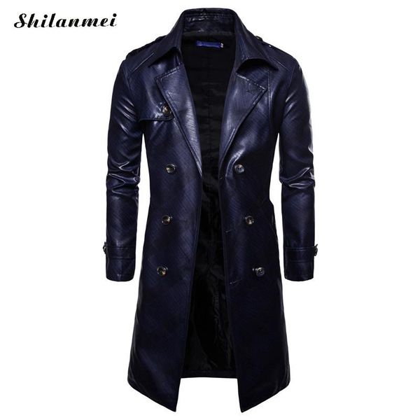 men long trench coat 2019 new fashion autumn spring pu leather long overcoat british double breasted slim fit male coat trench, Tan;black
men long trench coat 2019 new fashion autumn spring pu leather long overcoat british double breasted slim fit male coat trench, Tan;black