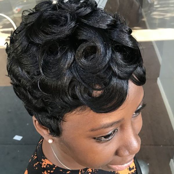pixie glueless none lace human hair wigs with bangs full machine made bob wig for women short cut wigs, Black;brown
pixie glueless none lace human hair wigs with bangs full machine made bob wig for women short cut wigs, Black;brown