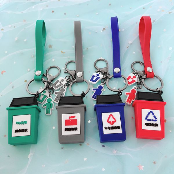 new fashion trash can keychain car epoxy key chain ring 4 styles garbage classification charms pendant keychain holder, Silver
new fashion trash can keychain car epoxy key chain ring 4 styles garbage classification charms pendant keychain holder, Silver