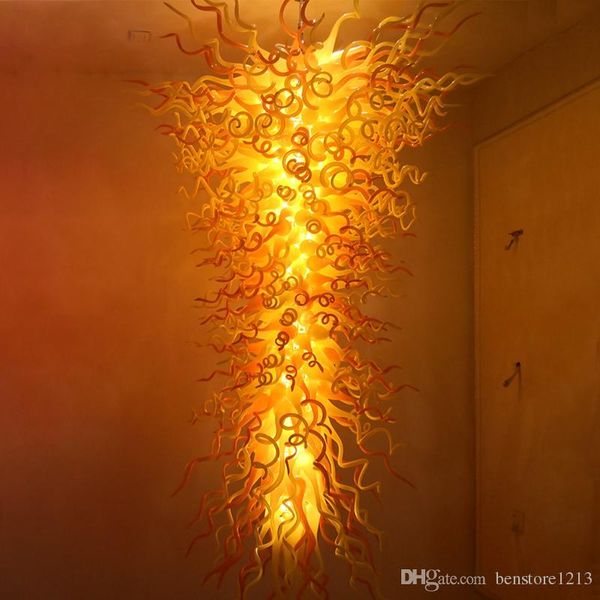 Art Decorative Suspension Pendant Lamp Living Room Staircase Indoor Led Hand Blown Glass Chandelier Lamp For Ls Large Size