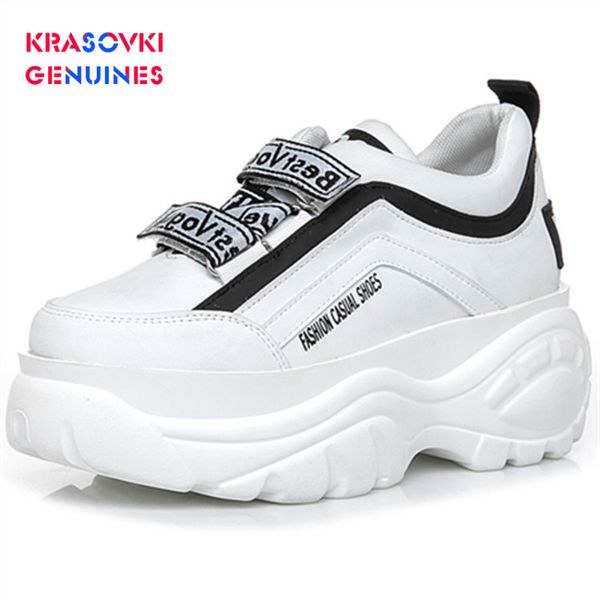 2020 autumn winter platform high sneakers womens shoes womens shoes 8cm, Black