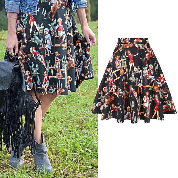 cotton black skirt 2020 new summer western girl print elegant 50s 60s vintage women skirts plus size
cotton black skirt 2020 new summer western girl print elegant 50s 60s vintage women skirts plus size