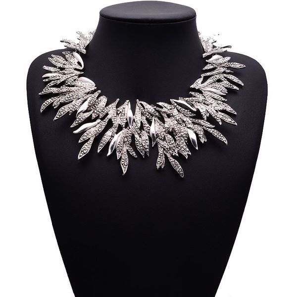 bk vintage gold silver leaf necklace branch style chocker statement bib collar female clavicle chain exaggerated jewelry, Golden;silver
bk vintage gold silver leaf necklace branch style chocker statement bib collar female clavicle chain exaggerated jewelry, Golden;silver