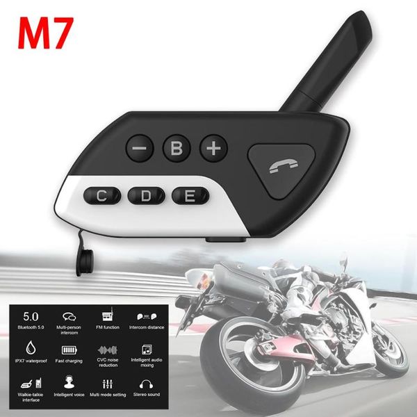 

v5.0 bluetooth intercom motorcycle helmet headsets m7 multi bt wireless walkie talkie 800m stereo interphone headset for 5 rider