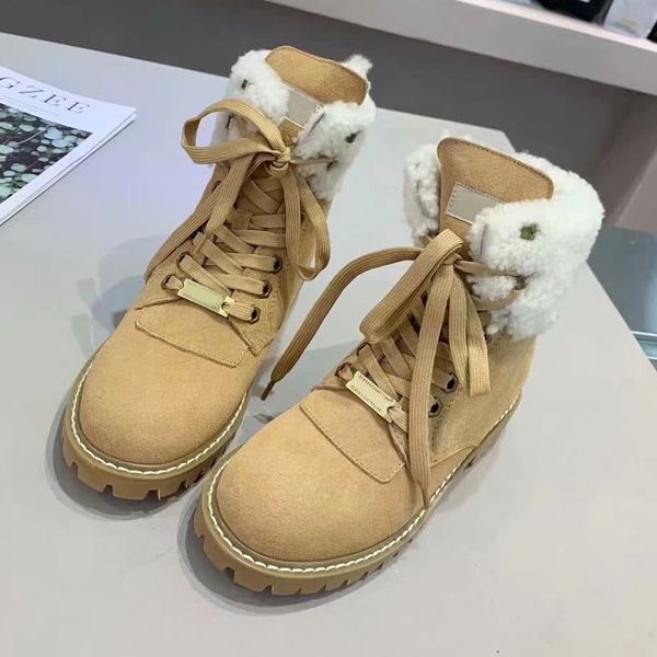 high grade thick warm women's shoes 2019 winter new personality handsome retro martin boots leather lamb hair fashion snow boots women, Black
high grade thick warm women's shoes 2019 winter new personality handsome retro martin boots leather lamb hair fashion snow boots women, Black