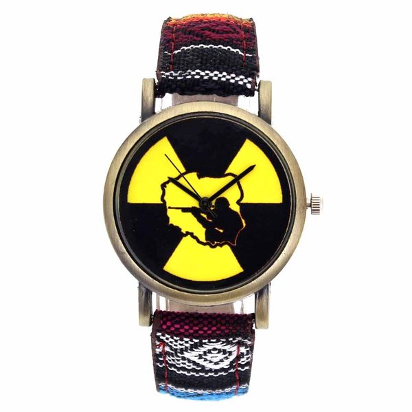 hunting variant game hobby nuclear radiation marker fashion men women stripes canvas band sport analog quartz watch, Slivery;brown
hunting variant game hobby nuclear radiation marker fashion men women stripes canvas band sport analog quartz watch, Slivery;brown