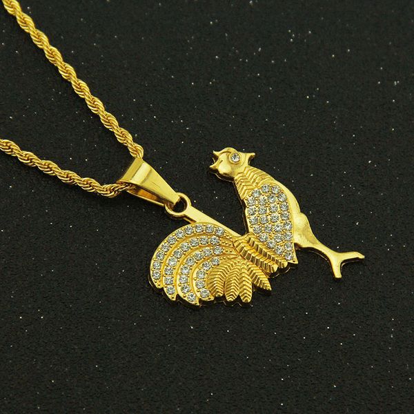 new iced out bling cubic zircon punk chicken pendant necklaces chain hip hop jewelry gifts, Silver
new iced out bling cubic zircon punk chicken pendant necklaces chain hip hop jewelry gifts, Silver