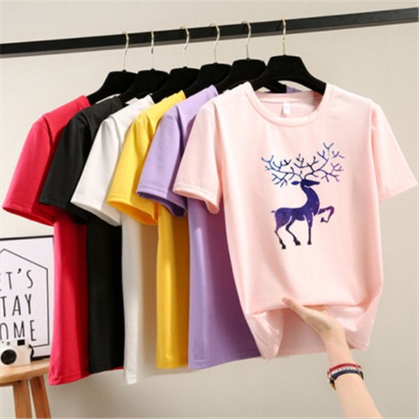 short-sleeved female 2020 student loose fashion cartoon printing all-match women's short-sleeved t-shirt female 2020 student loose fash, White
short-sleeved female 2020 student loose fashion cartoon printing all-match women's short-sleeved t-shirt female 2020 student loose fash, White