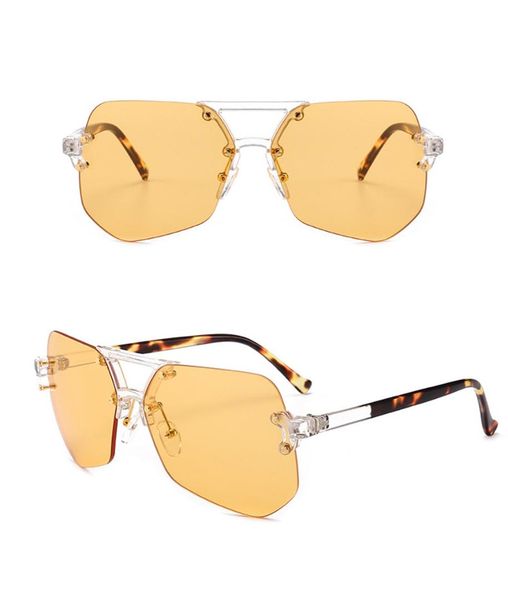 men women oversized sunglasses vintage irregular rimless sunglass brand travel transparent clear sun glasses classic eyewear, White;black
men women oversized sunglasses vintage irregular rimless sunglass brand travel transparent clear sun glasses classic eyewear, White;black