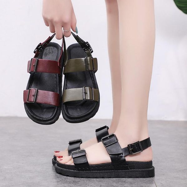 couple's sport sandals retro flat ankle back buckle sandals non-slip beach shoes round toe sandalias mujer 2019 platform, Black
couple's sport sandals retro flat ankle back buckle sandals non-slip beach shoes round toe sandalias mujer 2019 platform, Black