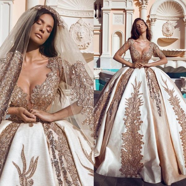 vintage ball gown wedding dresses neckline 3d appliques lace beads wedding guest dress sweep train gorgeous bridal vestidos cheap, White
vintage ball gown wedding dresses neckline 3d appliques lace beads wedding guest dress sweep train gorgeous bridal vestidos cheap, White