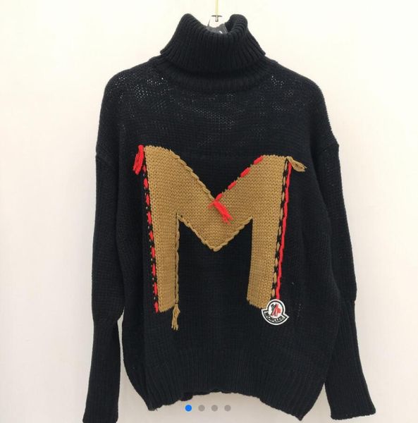 114 women's knits & tees new autumn and winter 2019, f-lettered wool turtleneck sweater, undercoat, men's and women's fashion, White
114 women's knits & tees new autumn and winter 2019, f-lettered wool turtleneck sweater, undercoat, men's and women's fashion, White