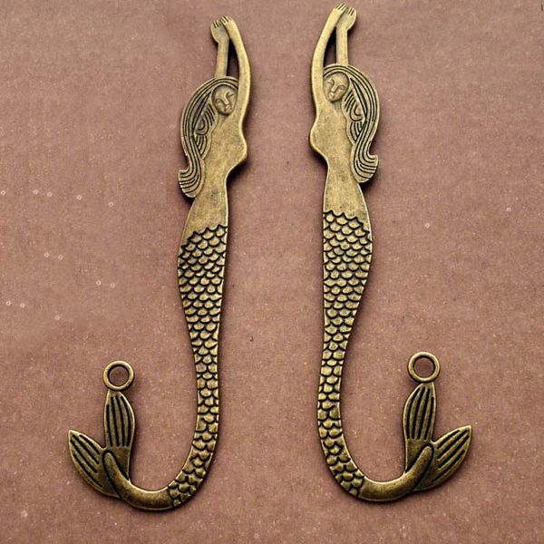 wholesale bronze bookmark large mermaid pendant jewelry charms vintage diy jewelry accessories 120*32mm, Bronze;silver 
wholesale bronze bookmark large mermaid pendant jewelry charms vintage diy jewelry accessories 120*32mm, Bronze;silver