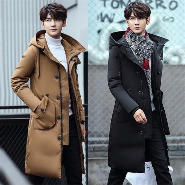 men casual clothing outwear down jackets male thick down coat fashion puffer jacket hooded long winter duck parkas coat, Black
men casual clothing outwear down jackets male thick down coat fashion puffer jacket hooded long winter duck parkas coat, Black