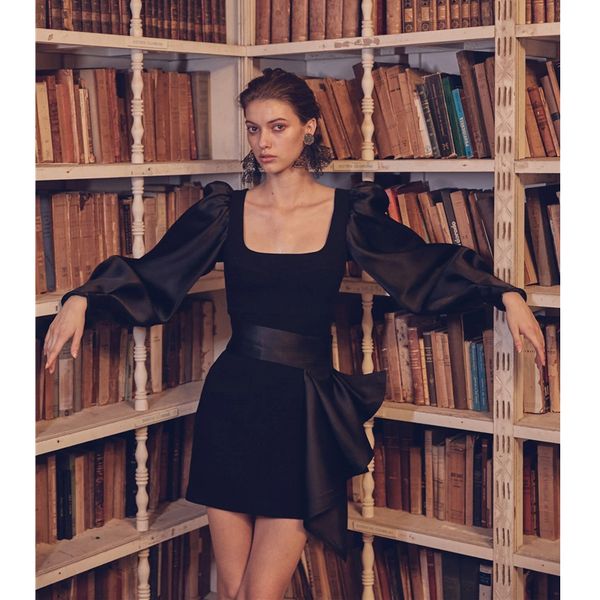 ael bandage women's elegant dress puff sleeve square collar female vintage black party dress spring 2020 new high quality, Black;gray
ael bandage women's elegant dress puff sleeve square collar female vintage black party dress spring 2020 new high quality, Black;gray