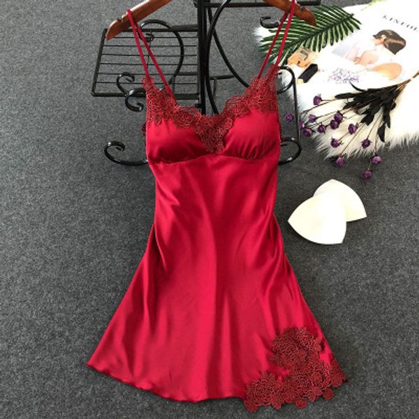 women's lingerie silk nightgown summer dress lace night dress sleepwear babydoll nightie satin homewear chest pad nightwear, Black;red
women's lingerie silk nightgown summer dress lace night dress sleepwear babydoll nightie satin homewear chest pad nightwear, Black;red