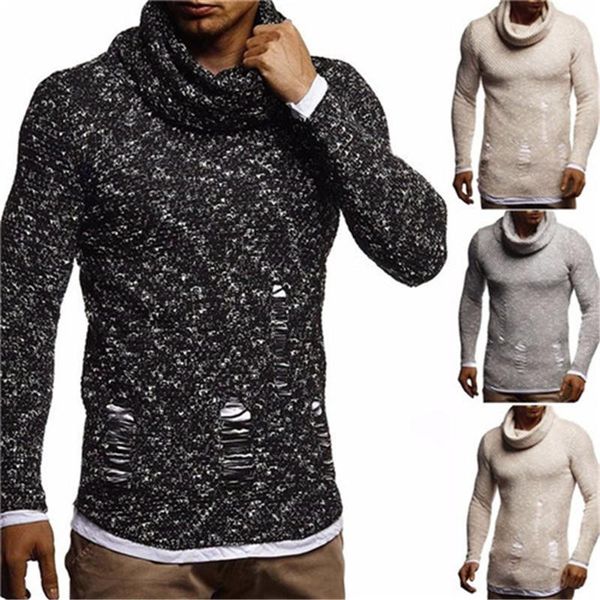 hole mens designer sweaters winter casual loose long sleeved turtle neck pullover sweaters fashion mens sweaters, White;black
hole mens designer sweaters winter casual loose long sleeved turtle neck pullover sweaters fashion mens sweaters, White;black
