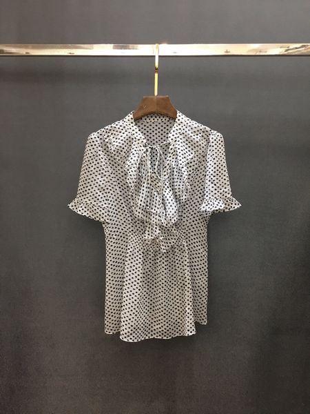summer 2019 new female tie, lotus edge wave point printed short sleeve bottom jacket 427, White
summer 2019 new female tie, lotus edge wave point printed short sleeve bottom jacket 427, White