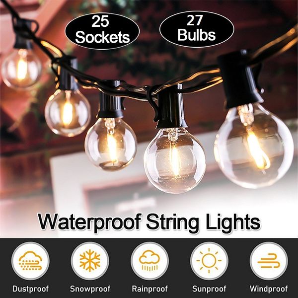 outdoor 25ft g40 string lights vintage backyard patio lights with 25 clear e12 globe bulbs wedding umbrella bistro light
outdoor 25ft g40 string lights vintage backyard patio lights with 25 clear e12 globe bulbs wedding umbrella bistro light