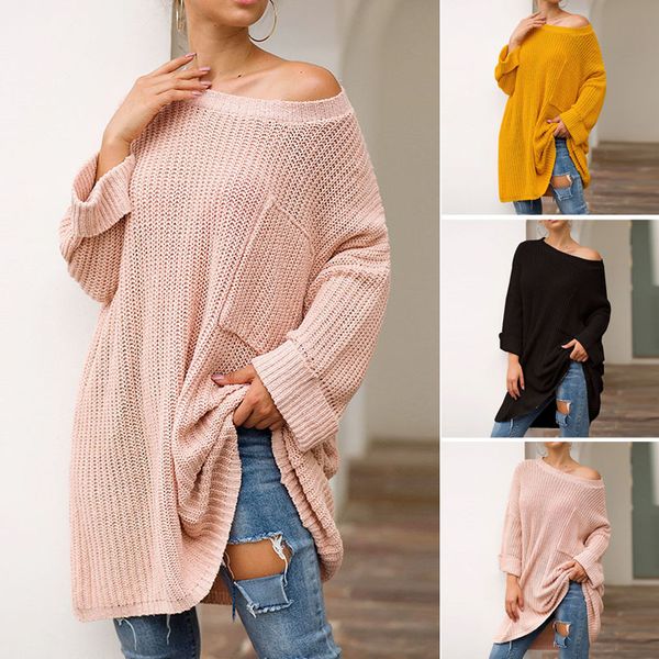 women loose sweater wide-sleeved solid color casual sweater nfe99, White;black
women loose sweater wide-sleeved solid color casual sweater nfe99, White;black