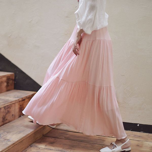 jlzxsy women pure color wrinkled cotton linen skirt big swing elastic waist flared skirt beach, Black
jlzxsy women pure color wrinkled cotton linen skirt big swing elastic waist flared skirt beach, Black