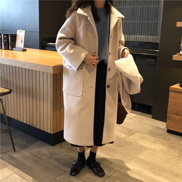 autumn winter women's loose retro temperament long hooded woolen coat single-breasted woolen coat abrigos mujer invierno 2018, Black
autumn winter women's loose retro temperament long hooded woolen coat single-breasted woolen coat abrigos mujer invierno 2018, Black