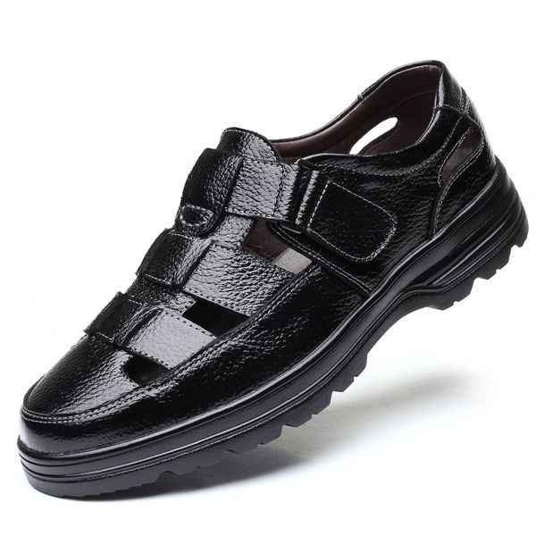 men hollow casual shoes men magic stick sandals genuine leather sandals for man cover toe sandal old man sandal zy449, Black
men hollow casual shoes men magic stick sandals genuine leather sandals for man cover toe sandal old man sandal zy449, Black