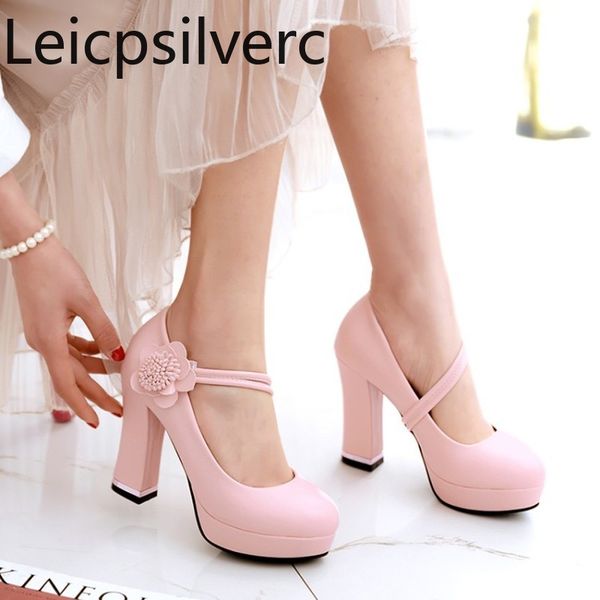 pumps spring and autumn new fashion round head shallow mouth buckle flower thick heel high heel women's shoes plus size 34-43, Black
pumps spring and autumn new fashion round head shallow mouth buckle flower thick heel high heel women's shoes plus size 34-43, Black
