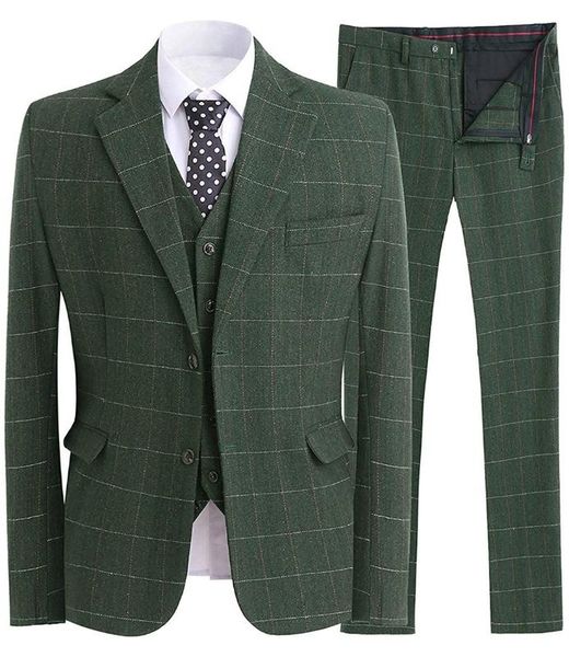 men's suits & blazers men suit slim fit classic tuxedos modern plaid blazer 3 piece tweed wool formal business jacket, White;black
men's suits & blazers men suit slim fit classic tuxedos modern plaid blazer 3 piece tweed wool formal business jacket, White;black
