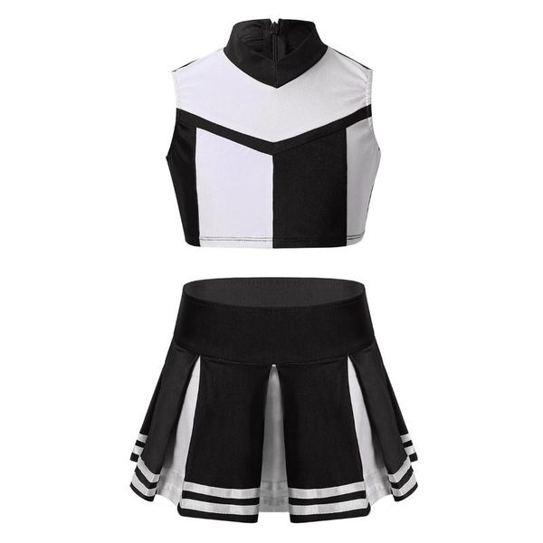 little girls' kids cheerleader costume uniform cheerleading children dress outfit for party costumes school stage performance, Black;red
little girls' kids cheerleader costume uniform cheerleading children dress outfit for party costumes school stage performance, Black;red